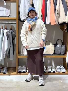 「アイテム（ストール/ショール）」を使った、__ururi__さん（レディース・156cm）の冬コーディネート