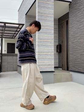 「FILA（フィラ）のアイテム（シューズ）」を使った、空飛ぶぺんぎんさん（メンズ・175cm）の夏コーディネート