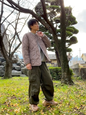 「one after another NICE CLAUP（ワンアフターアナザーナイスクラップ）のアイテム」を使った、空飛ぶぺんぎんさん（メンズ・175cm）の冬コーディネート