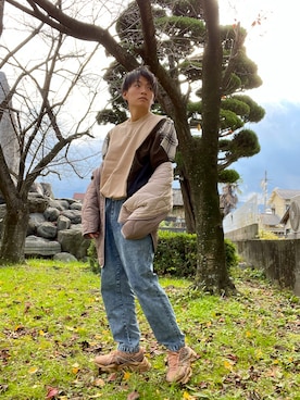 「one after another NICE CLAUP（ワンアフターアナザーナイスクラップ）のアイテム」を使った、空飛ぶぺんぎんさん（メンズ・175cm）の冬コーディネート