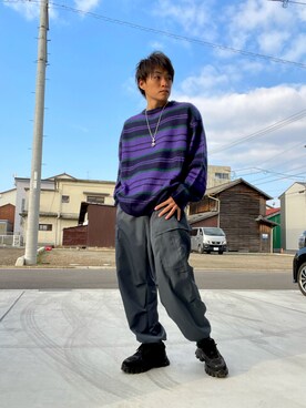 「ストリートフェス2023」｜空飛ぶぺんぎんさん（メンズ・175cm）の冬コーディネート