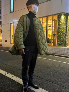 「EDIFICE（エディフィス）のアイテム（スラックス）」を使った、ゆーただよーんさん（メンズ・170cm）の冬コーディネート