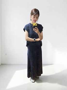 「RIM.ARK（リムアーク）のアイテム（トップス、ブルー系）」を使った、でつさん（レディース・152cm）の春コーディネート