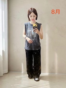 「BEAUTY&YOUTH UNITED ARROWS（ビューティーアンドユースユナイテッドアローズ）のアイテム（タンクトップ、グレー系）」を使った、でつさん（レディース・152cm）の夏コーディネート