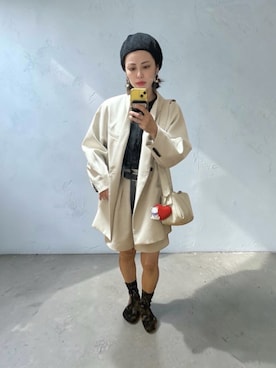 「Ameri（アメリ）のアイテム（ジャケット/アウター）」を使った、でつさん（レディース・152cm）の春コーディネート