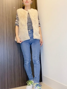 「ESTNATION（エストネーション）のアイテム（デニムパンツ）」を使った、でつさん（レディース・152cm）の秋コーディネート