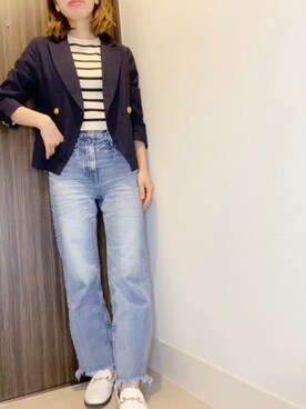 「ESTNATION（エストネーション）のアイテム（デニムパンツ）」を使った、でつさん（レディース・152cm）の夏コーディネート