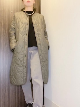 「URBAN RESEARCH（アーバンリサーチ）のアイテム（ノーカラージャケット）」を使った、でつさん（レディース・152cm）の冬コーディネート
