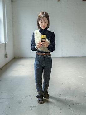 「Knuth Marf（クヌースマーフ）のアイテム」を使った、でつさん（レディース・152cm）の冬コーディネート