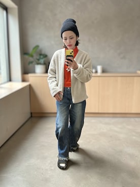 「Knuth Marf（クヌースマーフ）のアイテム」を使った、でつさん（レディース・152cm）の冬コーディネート