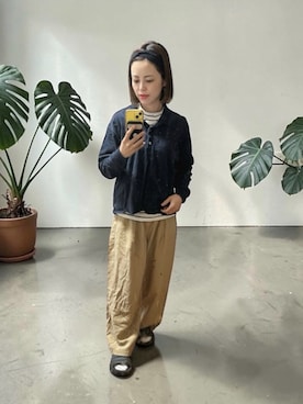 「BEAUTY&YOUTH UNITED ARROWS（ビューティーアンドユースユナイテッドアローズ）のアイテム（ポロシャツ、ブルー系）」を使った、でつさん（レディース・152cm）の春コーディネート