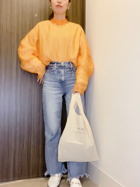 「ESTNATION（エストネーション）のアイテム（デニムパンツ）」を使った、でつさん（レディース・152cm）の春コーディネート