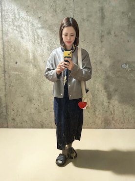 「BEAUTY&YOUTH UNITED ARROWS（ビューティーアンドユースユナイテッドアローズ）のアイテム（ジャケット/アウター、グレー系）」を使った、でつさん（レディース・152cm）の春コーディネート
