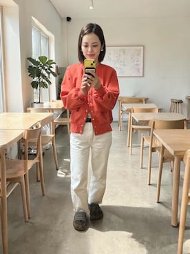 「ZARA（ザラ）のアイテム（パンツ、ホワイト系）」を使った、でつさん（レディース・152cm）の春コーディネート
