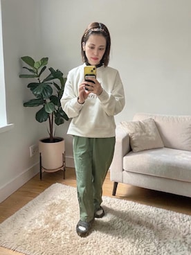 「BEAUTY&YOUTH UNITED ARROWS（ビューティーアンドユースユナイテッドアローズ）のアイテム（トップス、ホワイト系）」を使った、でつさん（レディース・152cm）の春コーディネート