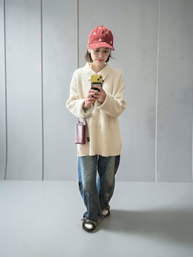 「Knuth Marf（クヌースマーフ）のアイテム」を使った、でつさん（レディース・152cm）の冬コーディネート