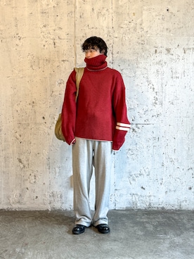 「URBAN RESEARCH（アーバンリサーチ）のアイテム（スウェットパンツ）」を使った、yamadaさん（メンズ・170cm）の冬コーディネート
