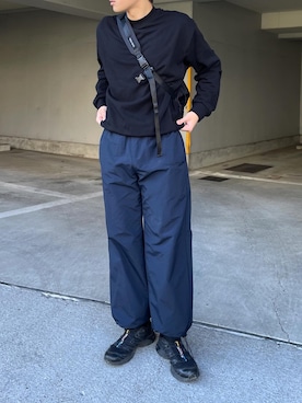 「BROKEN BASE（ブロークンベース）のアイテム（パンツ）」を使った、yamadaさん（メンズ・170cm）の冬コーディネート