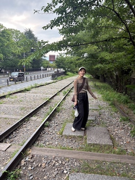 「archives（アルシーヴ）のアイテム（パンツ）」を使った、yuzuさん（レディース・165cm）の秋コーディネート