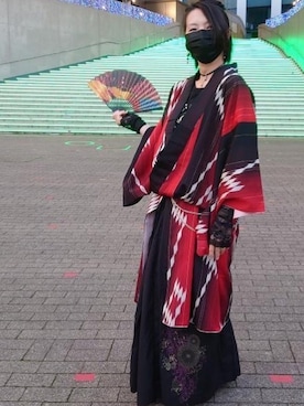 「アイテム（着物）」を使った、たくゆき＠グレヲタde八重流さん（レディース・160cm）の夏コーディネート