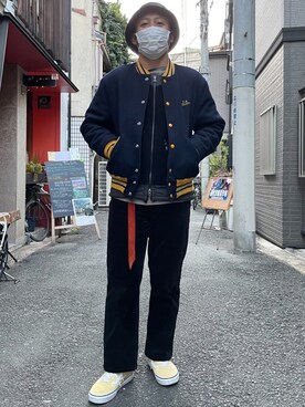 スタジャンを使った バケットハット の人気ファッションコーディネート 髪型 ボウズ Wear