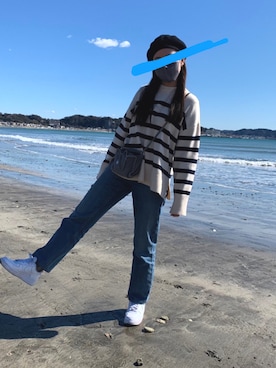 「STELLA McCARTNEY（ステラマッカートニー）のアイテム（ショルダーバッグ）」を使った、Aさん（レディース・159cm）の冬コーディネート