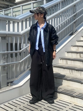 「ストライプパンツ」｜Momさん（レディース・156cm・20代）の秋コーディネート