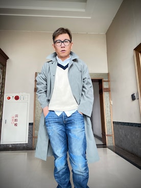 「ZARA（ザラ）のアイテム（トレンチコート）」を使った、Jeffreyさん（メンズ・173cm）の春コーディネート