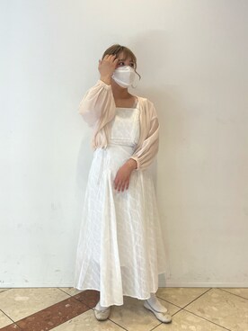 「one after another NICE CLAUP(ワンアフターアナザーナイスクラップ)のシアーボリュームマウンテンパーカー(マウンテンパーカー、ホワイト系)」を使った、sakata chisakiさん(レディース・157cm)の春コーディネート