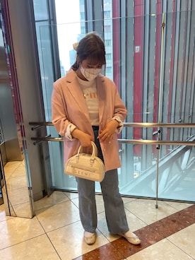 「Seemi. byNICECLAUP（ シーミーバイナイスクラップ）のアイテム（テーラードジャケット）」を使った、sakata chisakiさん（レディース・157cm）の春コーディネート