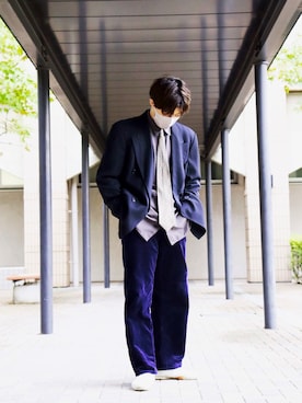 「ファッションの力を信じよう」｜「アイテム（フォーマルスーツ/小物）」を使った、ペーさん（メンズ・174cm）の秋コーディネート