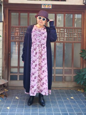 ピンク系のアイテムを使った ワンピース カーディガン の人気ファッションコーディネート Wear