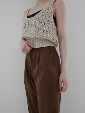 オリエンタルな生地 ポンチピンタックストレートパンツ 258593を使った人気