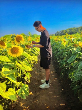 「instagramフォローお願いします」｜「アイテム（スニーカー）」を使った、KENTOさん（メンズ・185cm）の夏コーディネート