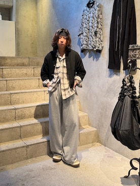 「Toironier（トワロニエ）のToironier/トワロニエ/Opencollar Check Shirt（Tシャツ/カットソー）」を使った、林　啓介さん（メンズ・178cm・20代）の夏コーディネート