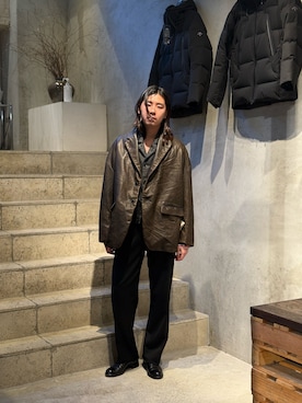 「アイテム（デニムジャケット、その他）」を使った、林　啓介さん（メンズ・178cm）の秋コーディネート