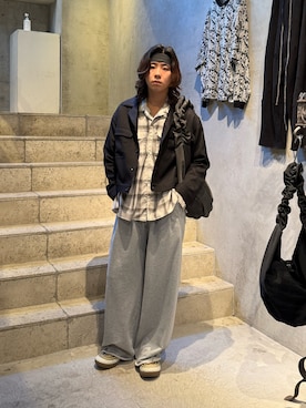 「アイテム（スウェットパンツ）」を使った、林　啓介さん（メンズ・178cm・20代）の夏コーディネート