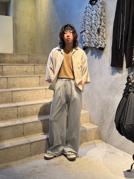 「Toironier（トワロニエ）のToironier/トワロニエ/Open-Collar Shirt（シャツ/ブラウス）」を使った、林　啓介さん（メンズ・178cm・20代）の夏コーディネート
