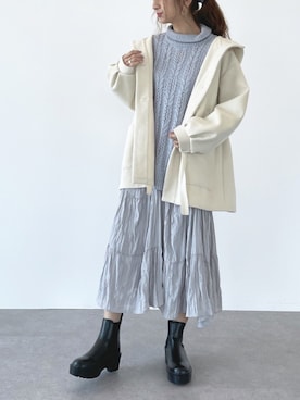 「SLURR（スラ―）のアイテム（その他アウター）」を使った、くろさんさん（レディース・163cm）の秋コーディネート