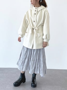 「SLURR（スラ―）のアイテム（その他アウター）」を使った、くろさんさん（レディース・163cm）の秋コーディネート