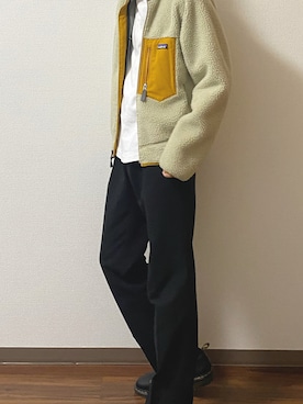 「patagonia」｜「アイテム（スラックス）」を使った、cocoさん（メンズ・171cm）の冬コーディネート