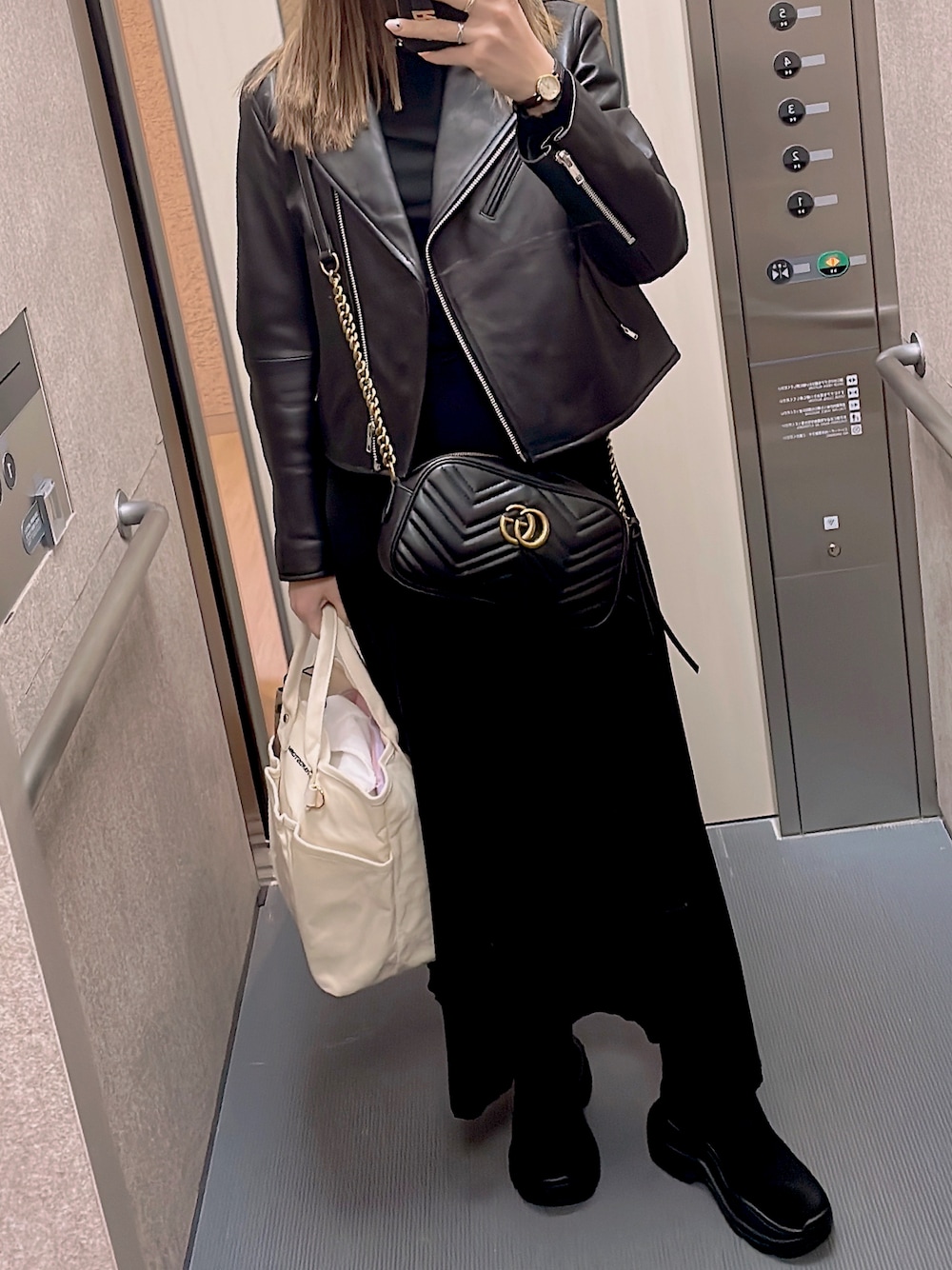 Gucci - 〔ggマーモント〕 キルティングレザー ショルダーバッグ