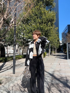 「CLANE（クラネ）のアイテム（スラックス）」を使った、Chinaml .lさん（レディース・166cm）の冬コーディネート
