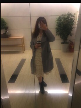 「PRIMARK（プライマーク）のアイテム（ピーコート）」を使った、Sophia Changさん（レディース・167cm）の秋コーディネート