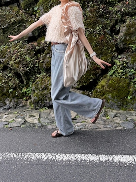 「LOWRYS FARM（ローリーズファーム）のアイテム（トートバッグ）」を使った、amiさん（レディース・156cm）の秋コーディネート