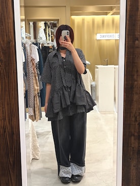 「CIAOPANIC（チャオパニック）のアイテム（パンツ）」を使った、ささかまさん（レディース・165cm）の春コーディネート