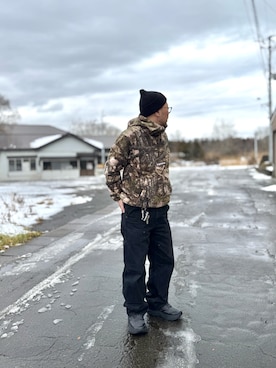 「アイテム（その他アウター、その他）」を使った、虎@たろうさん（メンズ・161cm）の冬コーディネート