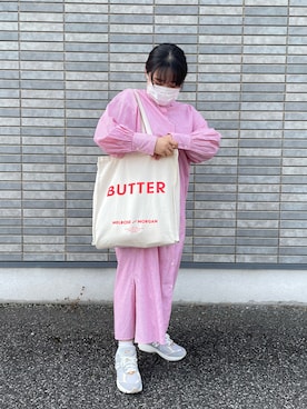 「アイテム（シャツワンピース、レッド系）」を使った、tomoさん（レディース・150cm）の春コーディネート