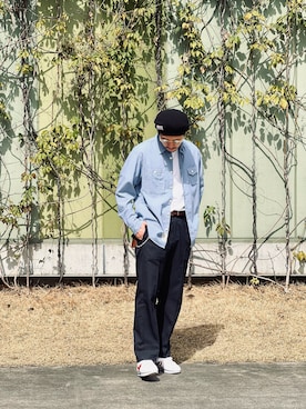 「schott（ショット）の【直営限定】Schott/ショット/MILITARY SLACKS/ミリタリースラックス（その他パンツ）」を使った、まさきよさん（メンズ・176cm）の春コーディネート