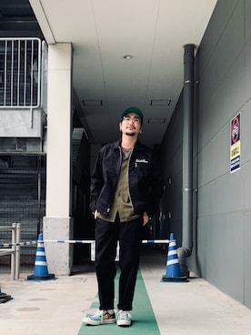 「schott（ショット）のアイテム（パンツ）」を使った、まさきよさん（メンズ・176cm）の秋コーディネート